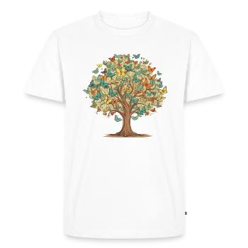 Papillon Arbre Nature Insecte Prédateur - T-shirt Premium bio Homme - blanc - Devant - Nico (187cm)