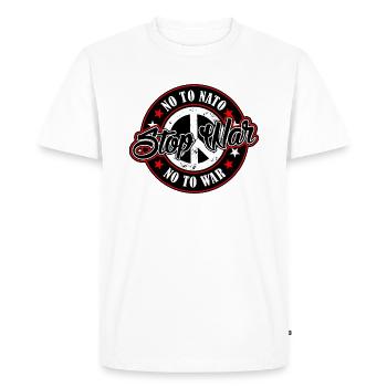 Arrêtez la guerre - T-shirt Premium bio Homme - blanc - Devant - Nico (187cm)