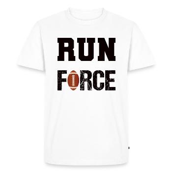 Run Force - American Football - Men's Premium Organic T-Shirt - white - Front - Nico (187cm)