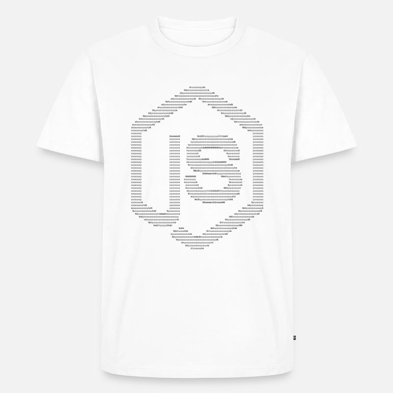 Logo JavaScript Node.js ASCII (noir) - T-shirt Premium bio Homme - blanc