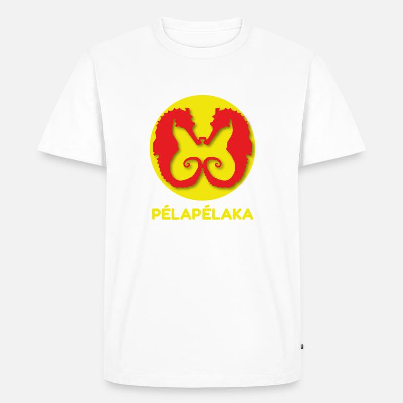 2HYPOCAMPILLON rouge et jaune - T-shirt Premium bio Homme - blanc