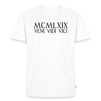MCMLXIX 1969 cadeau d'anniversaire de chiffres romains - T-shirt Premium bio Homme - blanc - Devant - Nico (187cm)