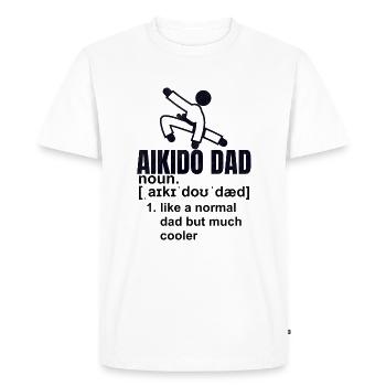 Cadeau père aïkido - T-shirt Premium bio Homme - blanc - Devant - Nico (187cm)
