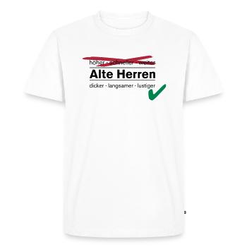 Alte Herren / AH - Männer Premium Bio T-Shirt - Weiß - Vorne - Nico (187cm)