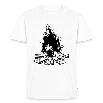 campfire flame icon - Men's Premium Organic T-Shirt - white - Front - Nico (187cm)