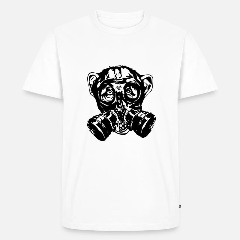 Affe mit Gasmaske als Geschenk - Männer Premium Bio T-Shirt - Weiß