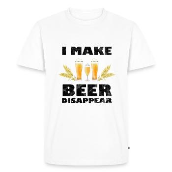 Bière bière drôle dire avec bière - T-shirt Premium bio Homme - blanc - Devant - Nico (187cm)