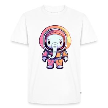 Elephant Astronaut Illustration - Men's Premium Organic T-Shirt - white - Front - Nico (187cm)
