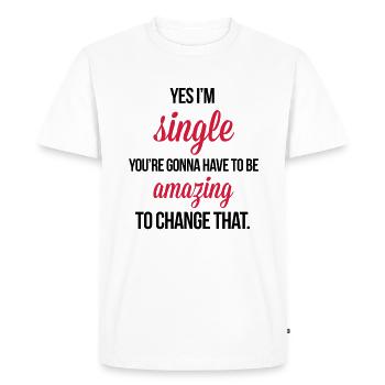 Single - T-shirt Premium bio Homme - blanc - Devant - Nico (187cm)