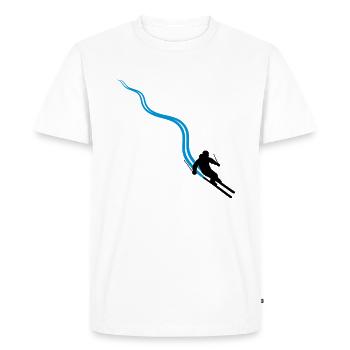 ligne sentier traces pistes ski conduite en montagne w - T-shirt Premium bio Homme - blanc - Devant - Nico (187cm)