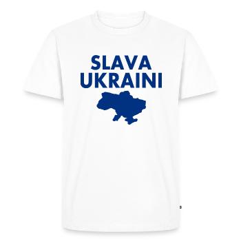 Slava ukraini - T-shirt Premium bio Homme - blanc - Devant - Nico (187cm)