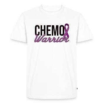 Chemo Warrior - Purple Bow - Men's Premium Organic T-Shirt - white - Front - Nico (187cm)