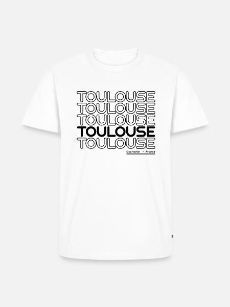 Toulouse France Typography - Men's Premium Organic T-Shirt - white
