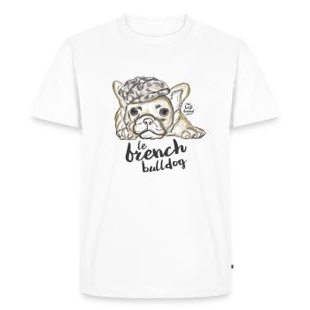 French Bulldog - T-shirt Premium bio Homme - blanc - Devant - Nico (187cm)