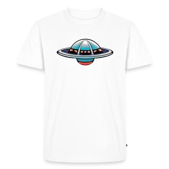 Flying saucer - Men's Premium Organic T-Shirt - white - Front - Nico (187cm)