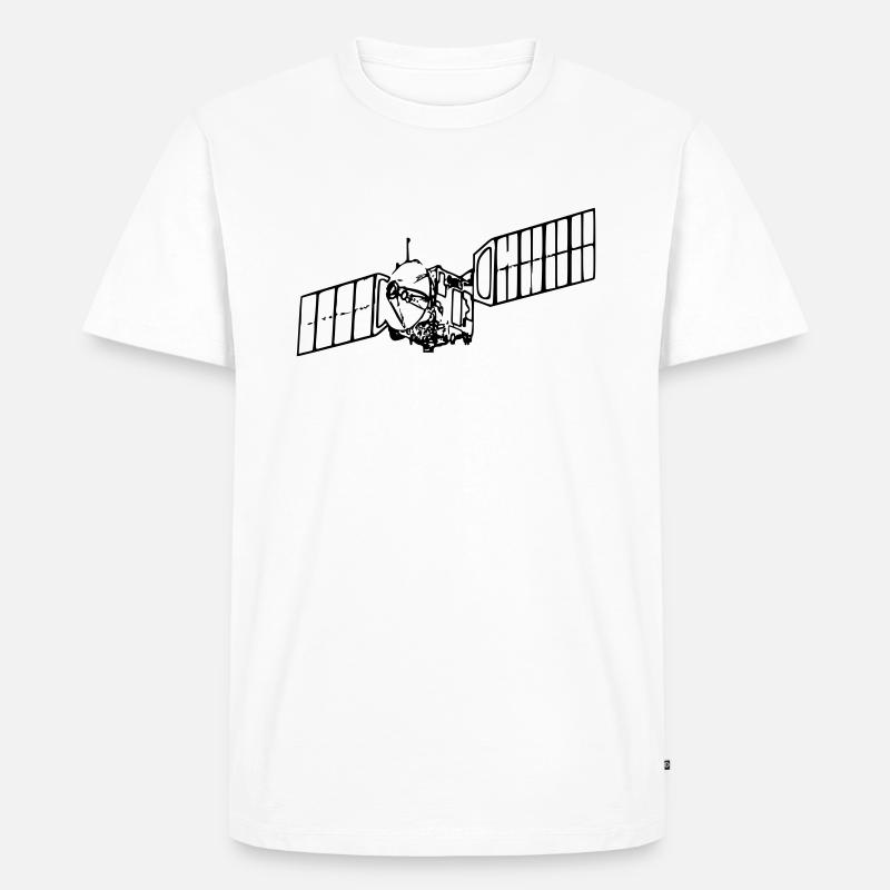 Satellit - Männer Premium Bio T-Shirt - Weiß