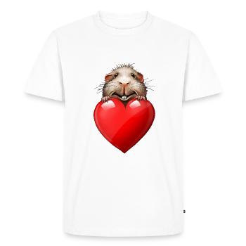 Cochon d’Inde l’amour avec le cœur - T-shirt Premium bio Homme - blanc - Devant - Nico (187cm)
