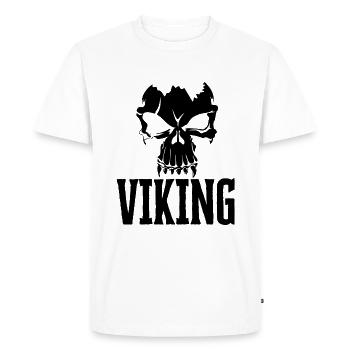 Viking Skull Viking Valhalla - Men's Premium Organic T-Shirt - white - Front - Nico (187cm)