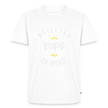 Meilleur papy du monde 1 - T-shirt Premium bio Homme - blanc - Devant - Nico (187cm)