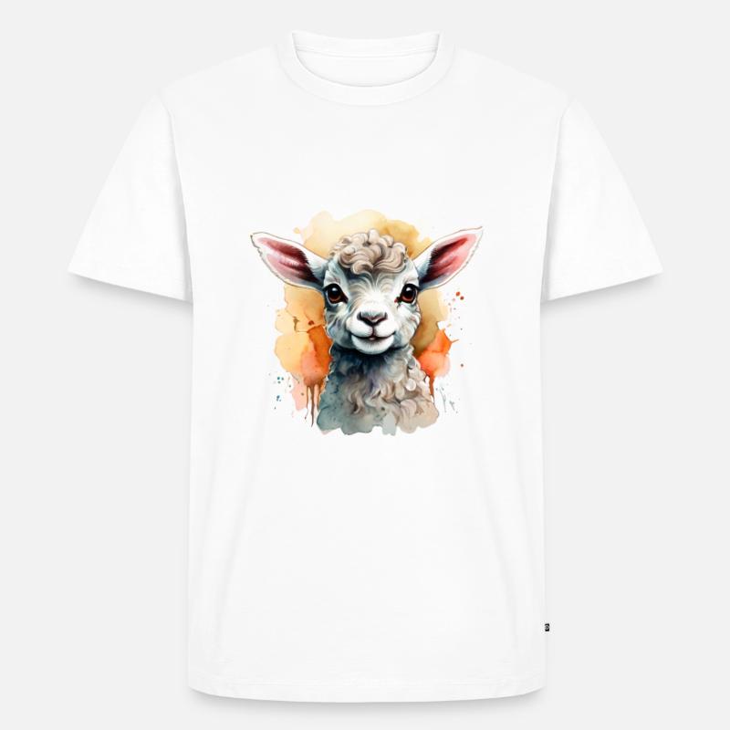 Lämmchen - Männer Premium Bio T-Shirt - Weiß