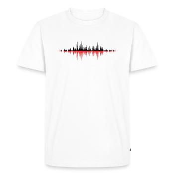 Rouge Onde sonore - T-shirt Premium bio Homme - blanc - Devant - Nico (187cm)
