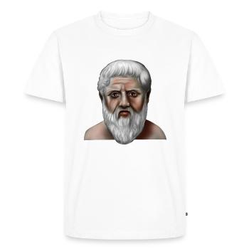 Plato Greek Philosopher - Men's Premium Organic T-Shirt - white - Front - Nico (187cm)