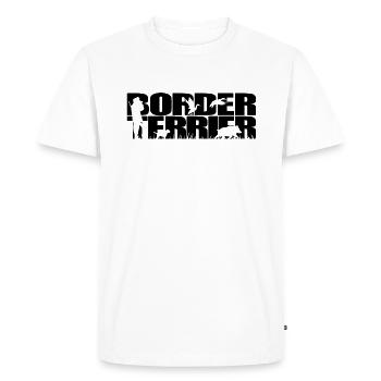 BORDER TERRIER Hunting Dog Wilsigns Hunting Dogs Hunter - Men's Premium Organic T-Shirt - white - Front - Nico (187cm)