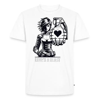 Heart Grenade Cyberlove - Men's Premium Organic T-Shirt - white - Front - Nico (187cm)