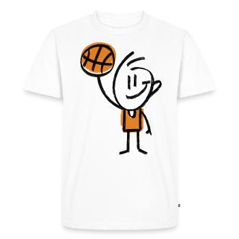 Figurine de basket-ball - T-shirt Premium bio Homme - blanc - Devant - Nico (187cm)
