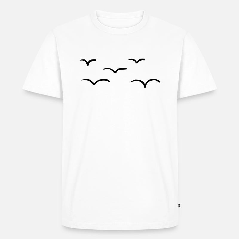 5 Vögel - Männer Premium Bio T-Shirt - Weiß