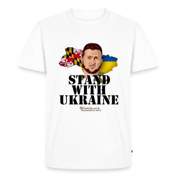Maryland Ukraine Supporters Merch Design - Men's Premium Organic T-Shirt - white - Front - Nico (187cm)