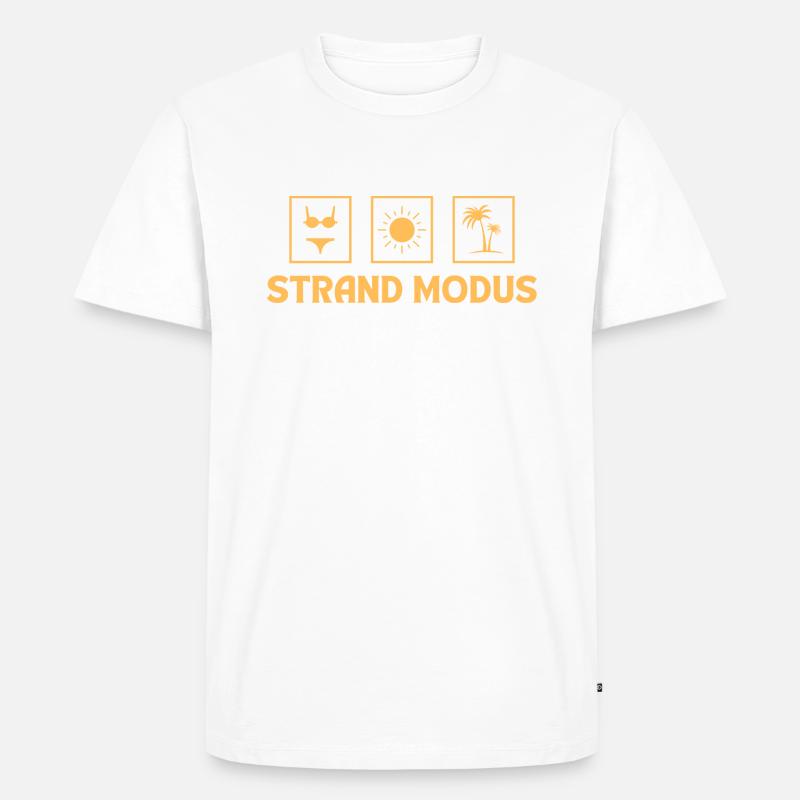 Sommer Sonne Strand Modus - Männer Premium Bio T-Shirt - Weiß