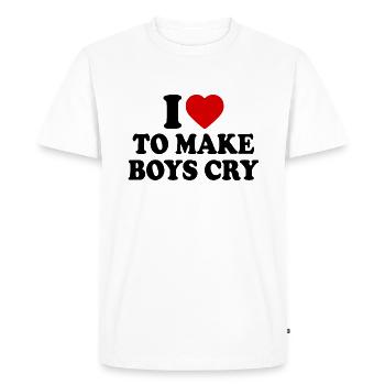 I love to make boys cry - T-shirt Premium bio Homme - blanc - Devant - Nico (187cm)