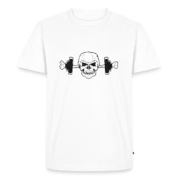 DEADLIFT - Men's Premium Organic T-Shirt - white - Front - Nico (187cm)