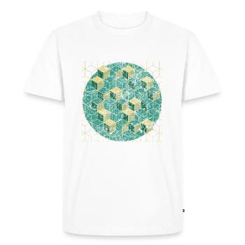 géométrie - T-shirt Premium bio Homme - blanc - Devant - Nico (187cm)