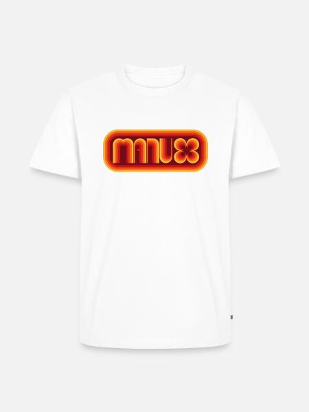 70er Jahre Hypnotic Orange Manu - Männer Premium Bio T-Shirt - Weiß