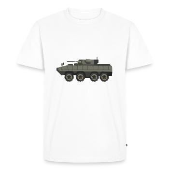 Militär Panzer - Männer Premium Bio T-Shirt - Weiß - Vorne - Nico (187cm)