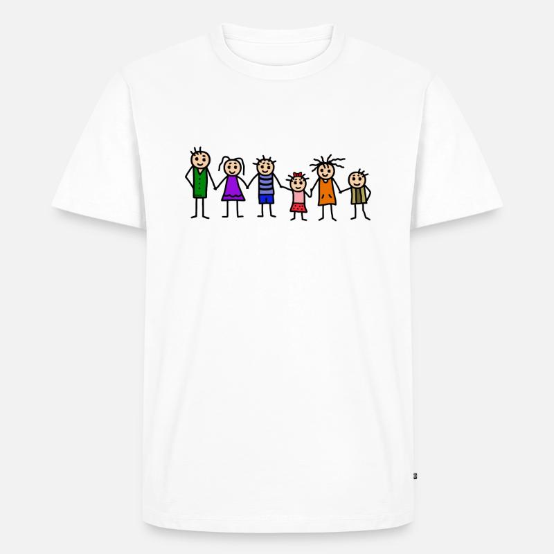 Famille avec beaucoup d'enfants - T-shirt Premium bio Homme - blanc