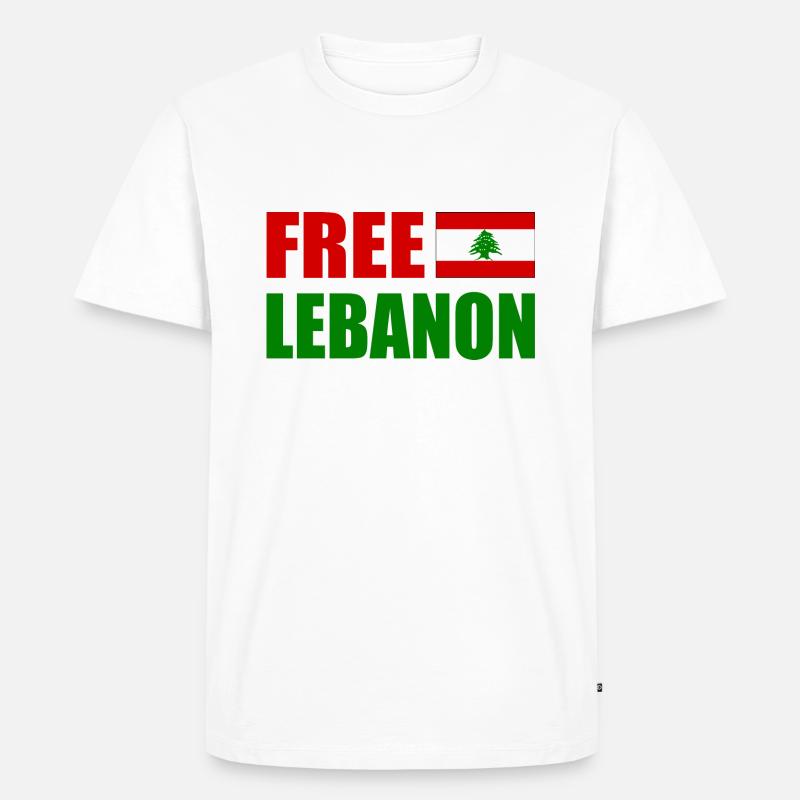 free lebanon - libanon - Männer Premium Bio T-Shirt - Weiß