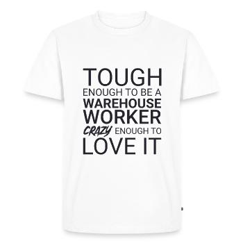 Warehouse Worker Crazy - Men's Premium Organic T-Shirt - white - Front - Nico (187cm)