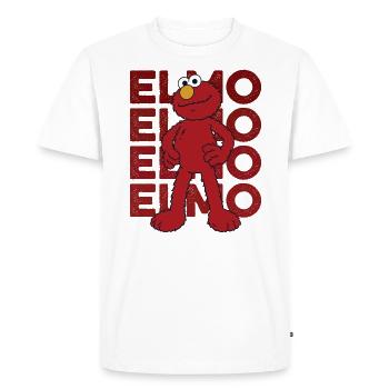 5 Rue Sésame Elmo Pose - T-shirt Premium bio Homme - blanc - Devant - Nico (187cm)