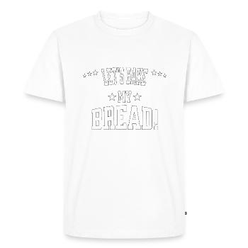 Cuisons le pain – four allumé, cœur ouvert ! - T-shirt Premium bio Homme - blanc - Devant - Nico (187cm)