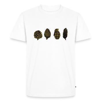 Grenade / Sapin cône - T-shirt Premium bio Homme - blanc - Devant - Nico (187cm)