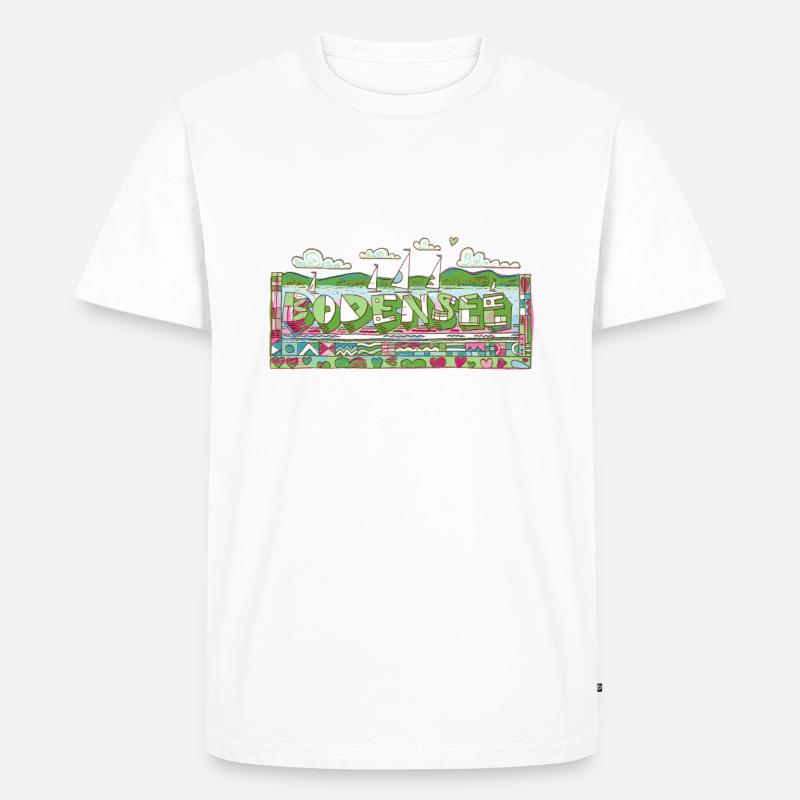 Bodensee - Männer Premium Bio T-Shirt - Weiß