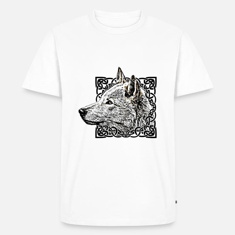 Wolf, grau - Männer Premium Bio T-Shirt - Weiß