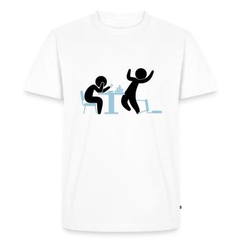 A poker player wins a game - Men's Premium Organic T-Shirt - white - Front - Nico (187cm)