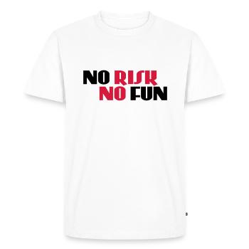 No risk, no fun - Men's Premium Organic T-Shirt - white - Front - Nico (187cm)