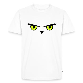 Owl, eyes, bird - Men's Premium Organic T-Shirt - white - Front - Nico (187cm)