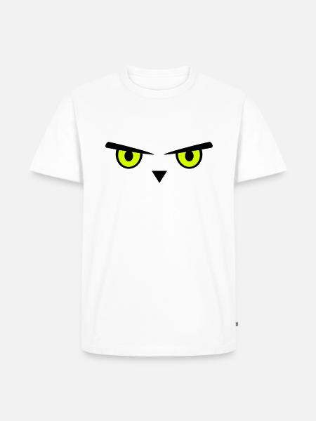 Owl, eyes, bird - Men's Premium Organic T-Shirt - white