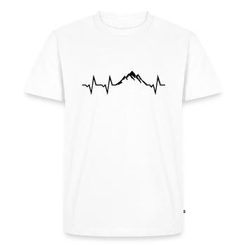 Mountain and ECG Heartbeat - Men's Premium Organic T-Shirt - white - Front - Nico (187cm)
